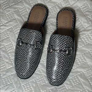 Alfani Black and White Mules with Textured Finish